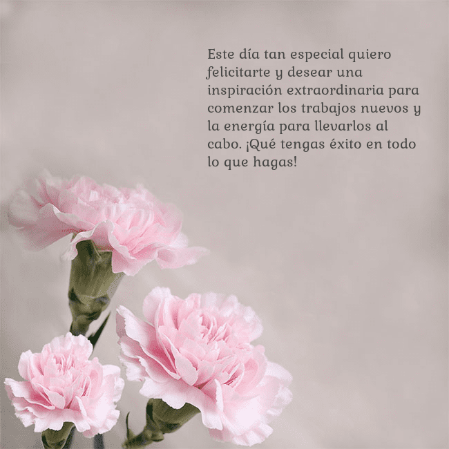 Tarjeta de cumpleaños con claveles rosas Este día tan especial quiero felicitarte y desear Tarjeta de cumpleaños con claveles rosas