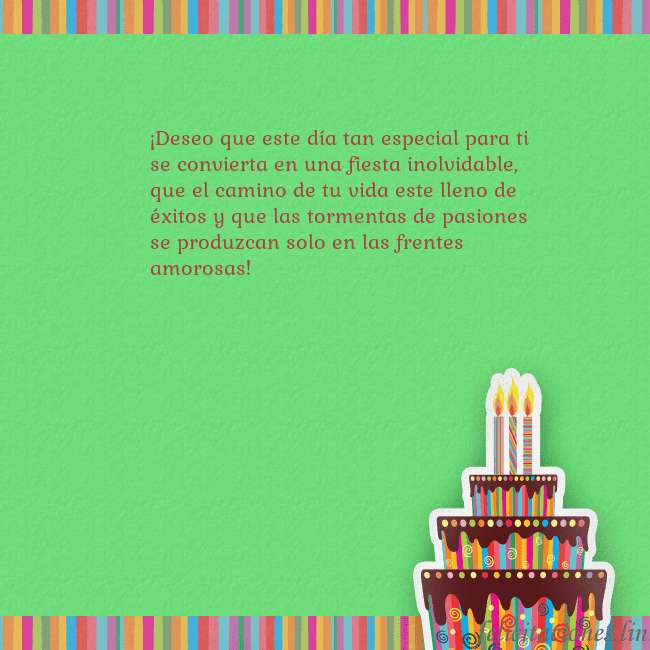 Tarjetas de cumpleaños verde con pastel y vela ¡Deseo que este día tan especial para ti se convie Tarjetas de cumpleaños verde con pastel y vela