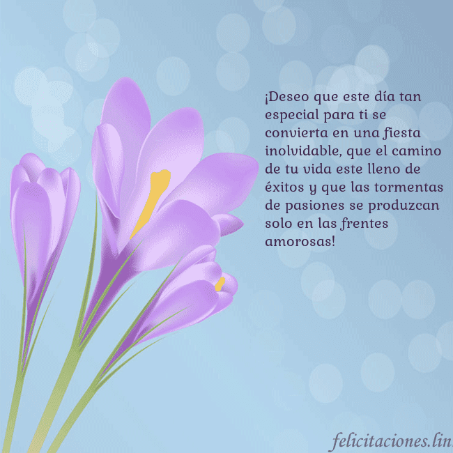 Tarjeta con crocus ¡Deseo que este día tan especial para ti se convie Tarjeta con crocus