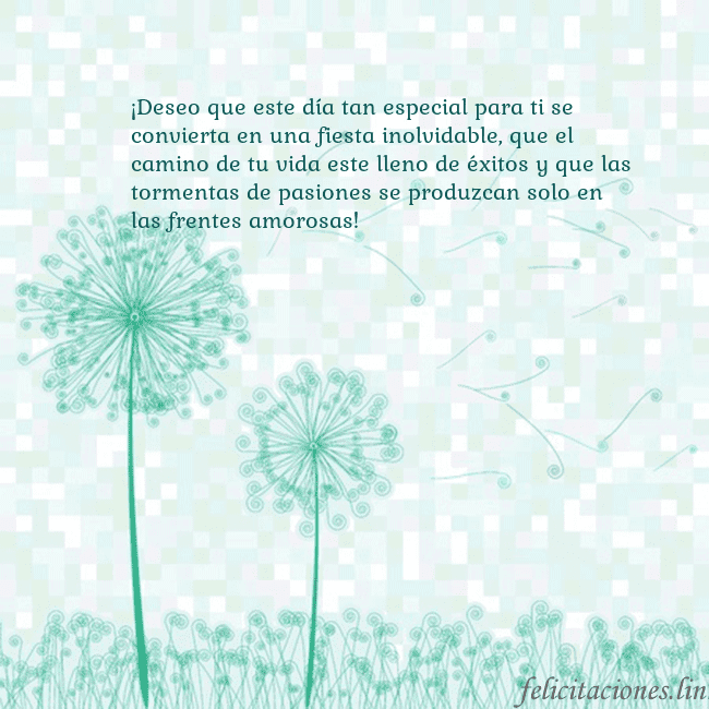 Tarjeta con dientes de león ¡Deseo que este día tan especial para ti se convie Tarjeta con dientes de león