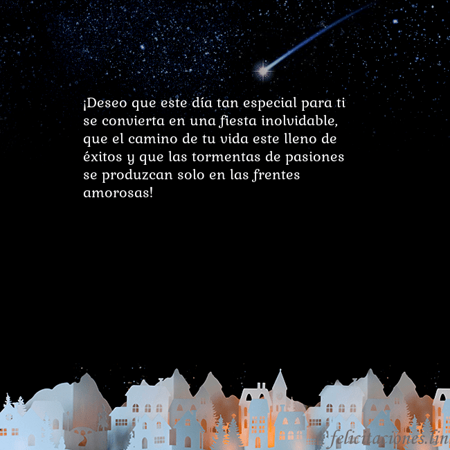 Tarjeta negra con un cometa ¡Deseo que este día tan especial para ti se convie Tarjeta negra con un cometa