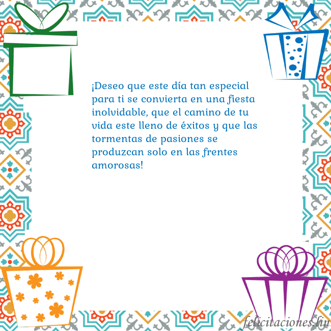 Tarjeta con regalos ¡Deseo que este día tan especial para ti se convie Tarjeta con regalos