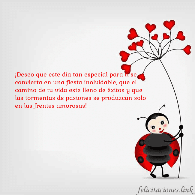 Tarjeta con mariquita ¡Deseo que este día tan especial para ti se convie Tarjeta con mariquita