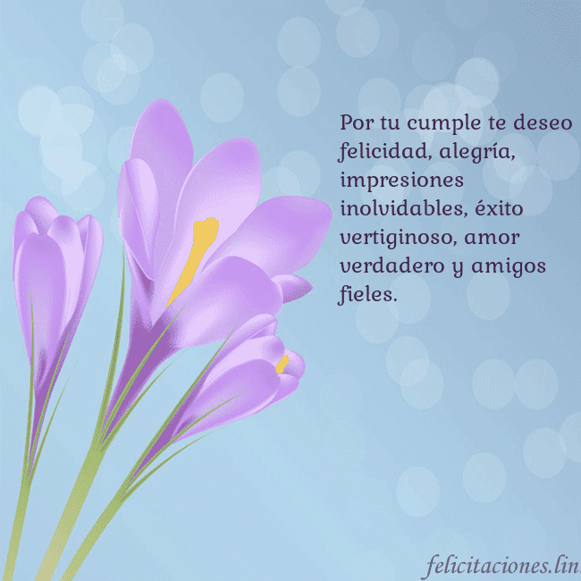 Tarjeta con crocus Por tu cumple te deseo felicidad, alegría, impresi Tarjeta con crocus