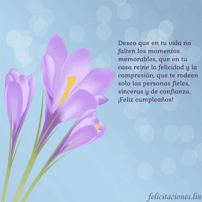 Tarjeta con crocus Deseo que en tu vida no falten los momentos memora Tarjeta con crocus