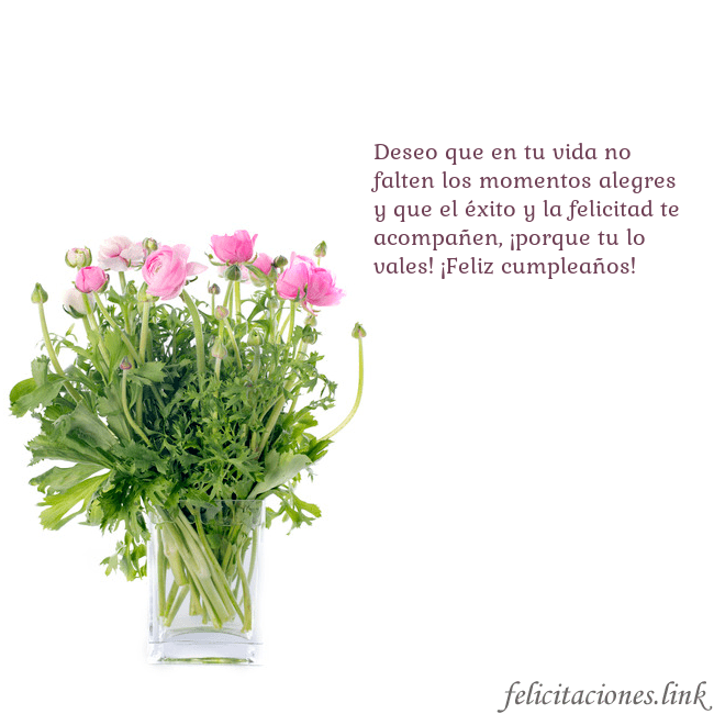 Tarjeta con flores en un jarrón Deseo que en tu vida no falten los momentos alegre Tarjeta con flores en un jarrón