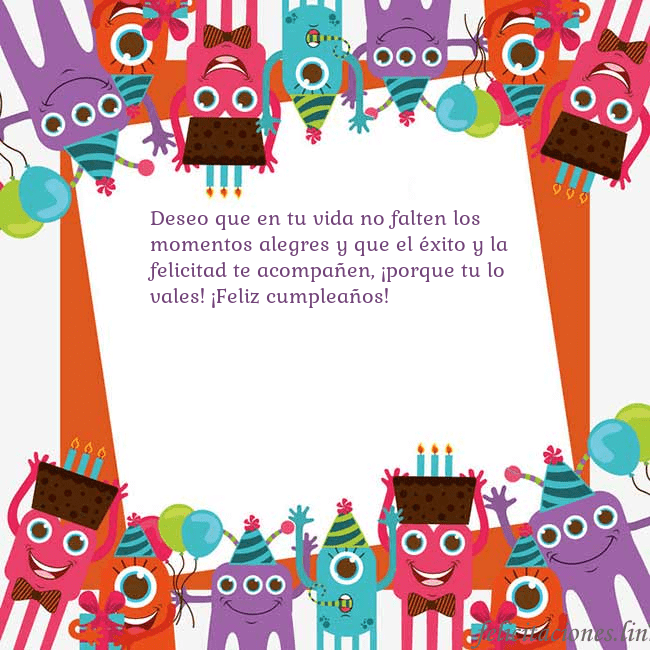 Tarjeta con monstruos Deseo que en tu vida no falten los momentos alegre Tarjeta con monstruos