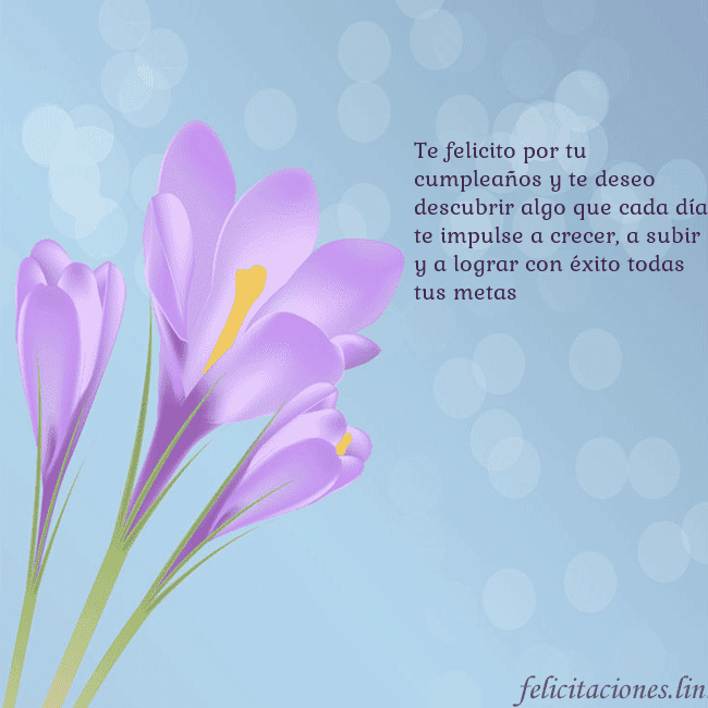 Tarjeta con crocus Te felicito por tu cumpleaños y te deseo descubrir Tarjeta con crocus
