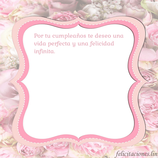 Tarjeta de cumpleaños - marco rosa