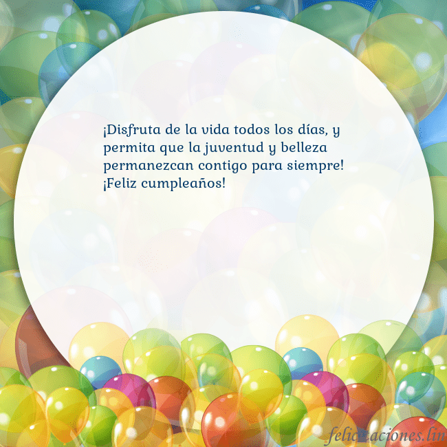 Tarjeta con muchos globos de colores