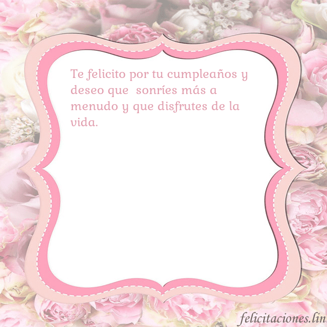 Tarjeta de cumpleaños - marco rosa