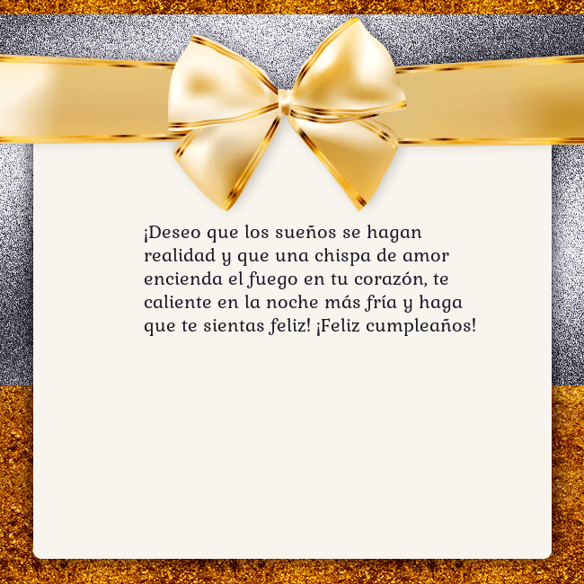 Tarjeta con una gran cinta dorada