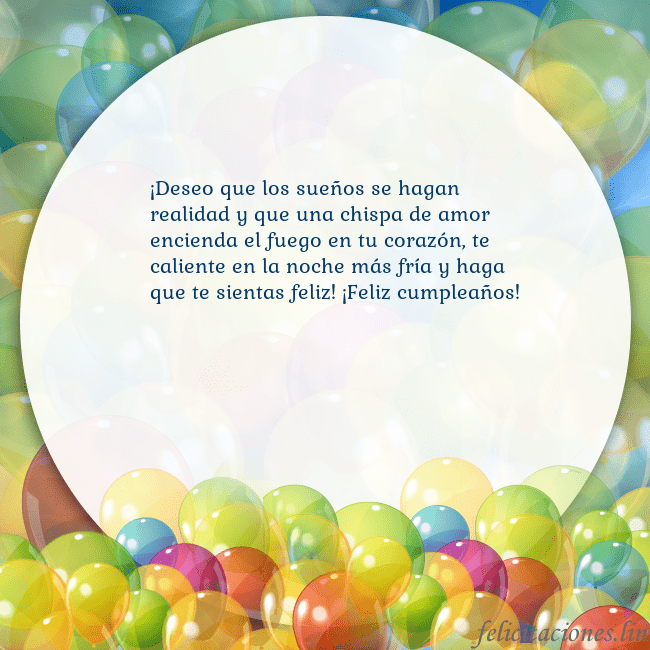 Tarjeta con muchos globos de colores ¡Deseo que los sueños se hagan realidad y que una Tarjeta con muchos globos de colores