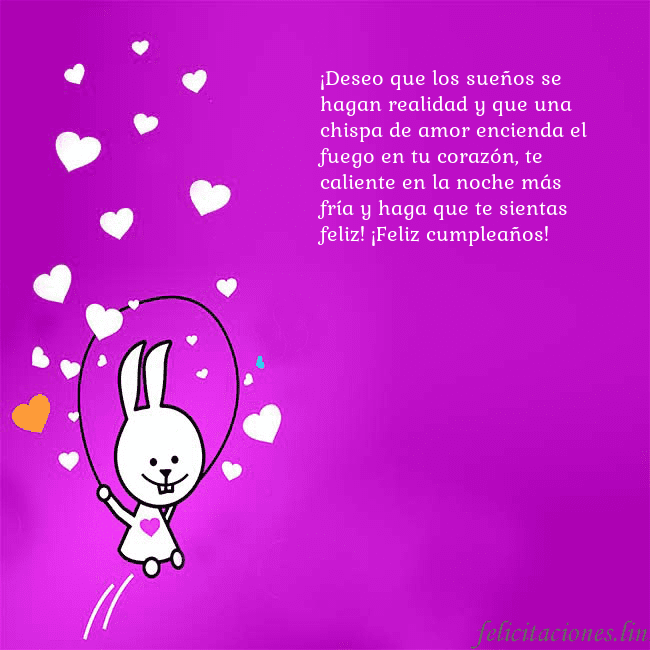 Tarjeta de cumpleaños con un gracioso conejito ¡Deseo que los sueños se hagan realidad y que una Tarjeta de cumpleaños con un gracioso conejito