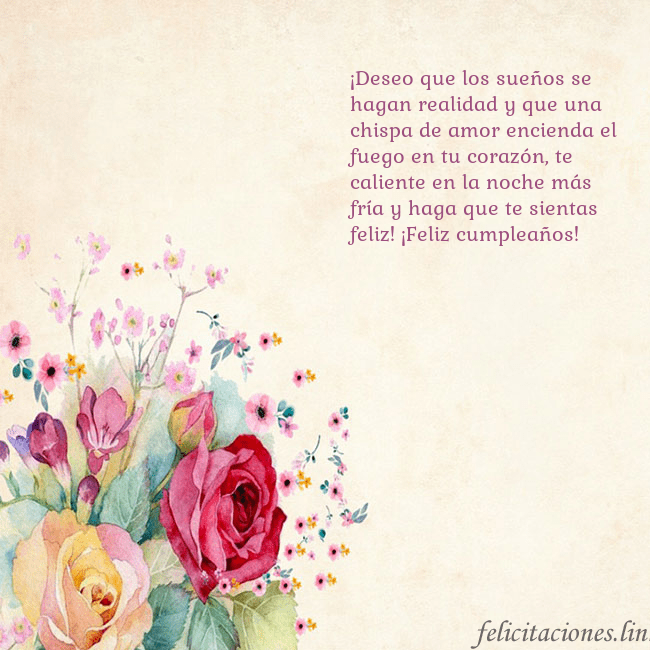 Tarjeta de cumpleaños con rosas pintadas en acuarela ¡Deseo que los sueños se hagan realidad y que una Tarjeta de cumpleaños con rosas pintadas en acuarela