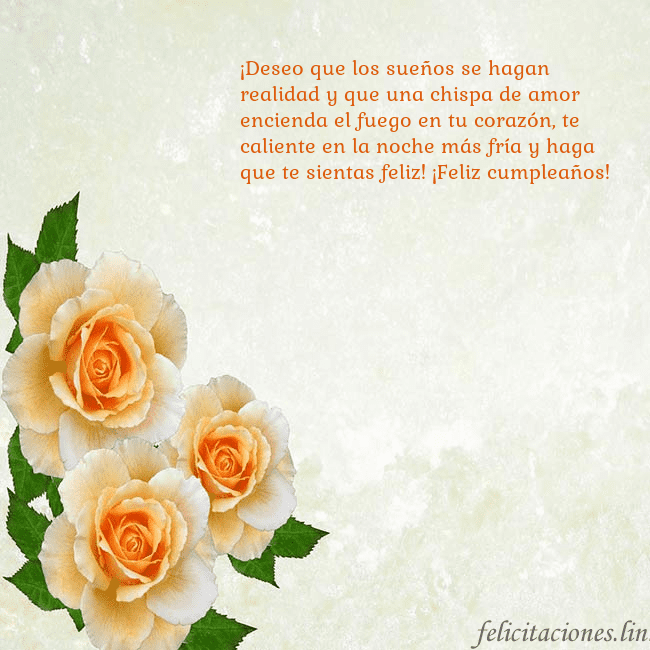 Tarjeta de cumpleaños con rosas amarillas ¡Deseo que los sueños se hagan realidad y que una Tarjeta de cumpleaños con rosas amarillas