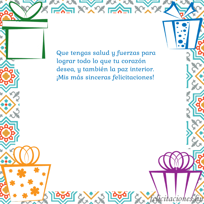 Tarjeta con regalos Que tengas salud y fuerzas para lograr todo lo que Tarjeta con regalos