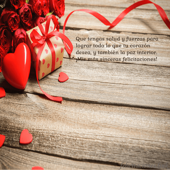 Tarjeta con con corazón rojo Que tengas salud y fuerzas para lograr todo lo que Tarjeta con con corazón rojo