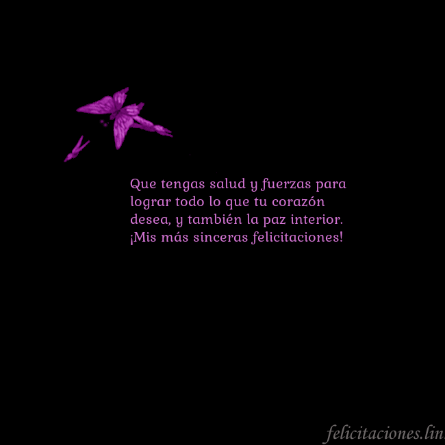 Tarjeta de cumpleaños con mariposas volando Que tengas salud y fuerzas para lograr todo lo que Tarjeta de cumpleaños con mariposas volando