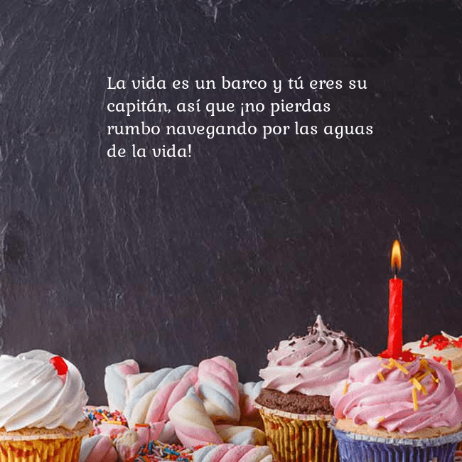 Tarjeta con muchos cupcakes y una vela