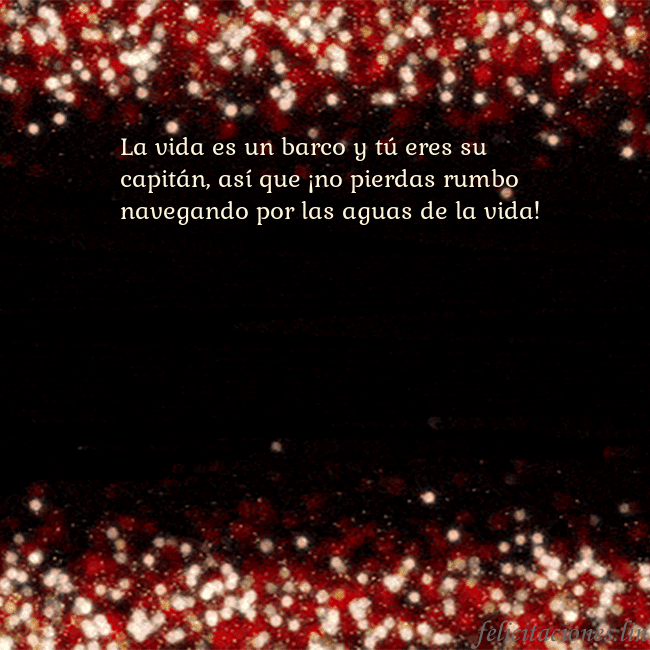 Postal animada intermitente negro-rojo La vida es un barco y tú eres su capitán, así que Postal animada intermitente negro-rojo