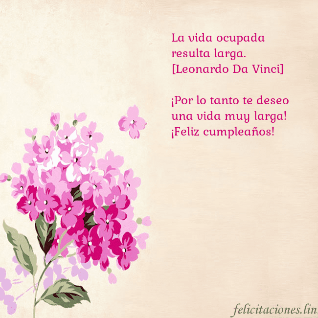 Tarjeta de cumpleaños con hortensias pintadas