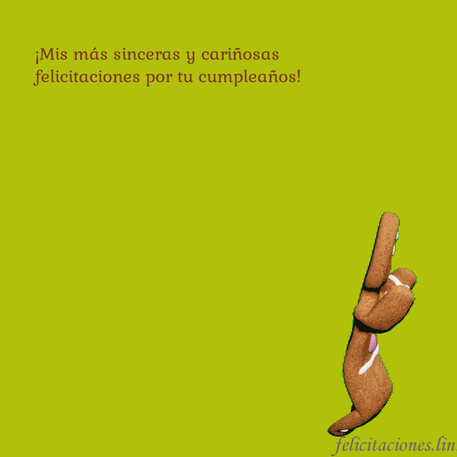 Postal electrónica animada con pan de jengibre bailando