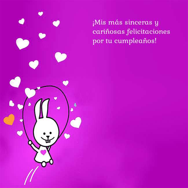 Tarjeta de cumpleaños con un gracioso conejito