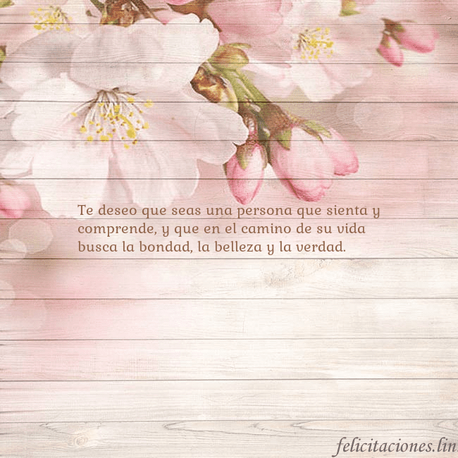 Tarjeta de cumpleaños con flores de manzana Te deseo que seas una persona que sienta y compren Tarjeta de cumpleaños con flores de manzana