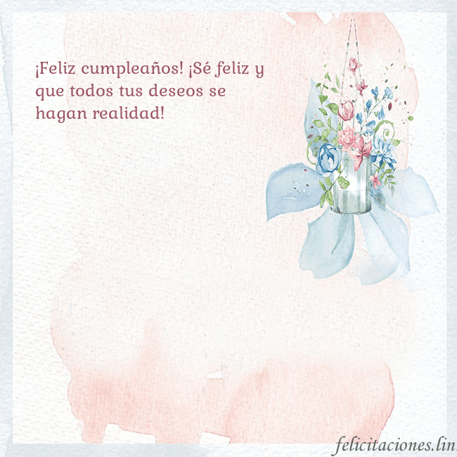 Tarjeta de cumpleaños con flores de acuarela