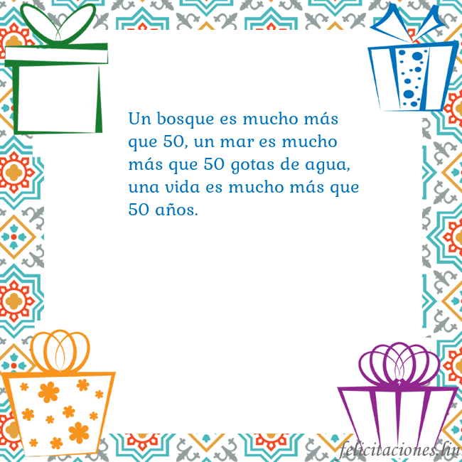 Tarjeta con regalos Un bosque es mucho más que 50, un mar es mucho más Tarjeta con regalos
