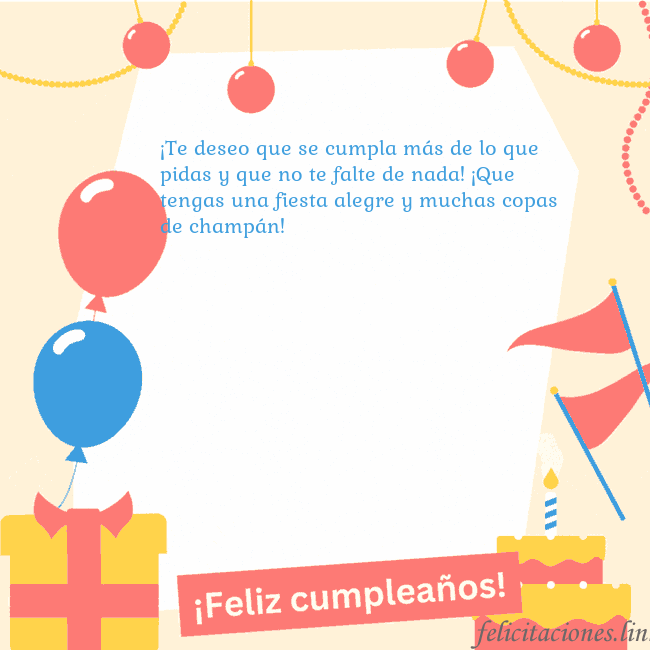 Tarjeta de cumpleaños animada con pastel ¡Te deseo que se cumpla más de lo que pidas y que Tarjeta de cumpleaños animada con pastel