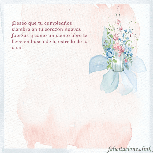 Tarjeta de cumpleaños con flores de acuarela