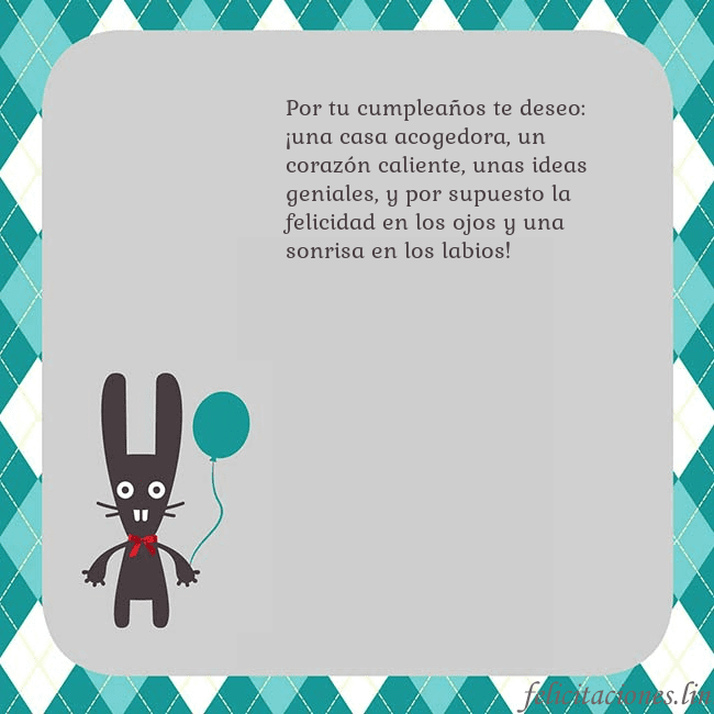 Tarjeta de cumpleaños con un conejito