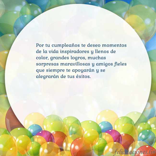 Tarjeta con muchos globos de colores Por tu cumpleaños te deseo momentos de la vida ins Tarjeta con muchos globos de colores
