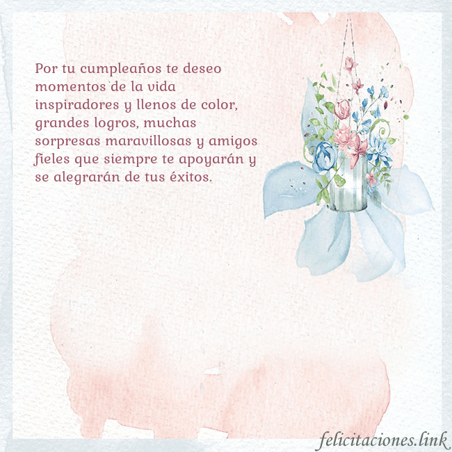 Tarjeta de cumpleaños con flores de acuarela Por tu cumpleaños te deseo momentos de la vida ins Tarjeta de cumpleaños con flores de acuarela