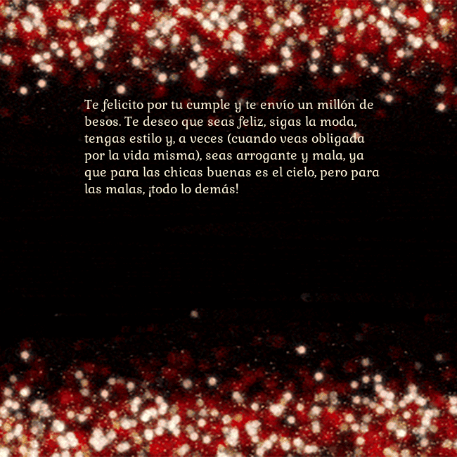 Postal animada intermitente negro-rojo Te felicito por tu cumple y te envío un millón de Postal animada intermitente negro-rojo