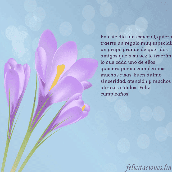 Tarjeta con crocus En este día tan especial, quiero traerte un regalo Tarjeta con crocus