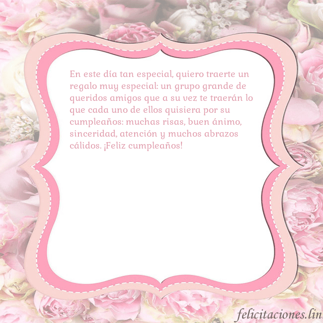 Tarjeta de cumpleaños - marco rosa