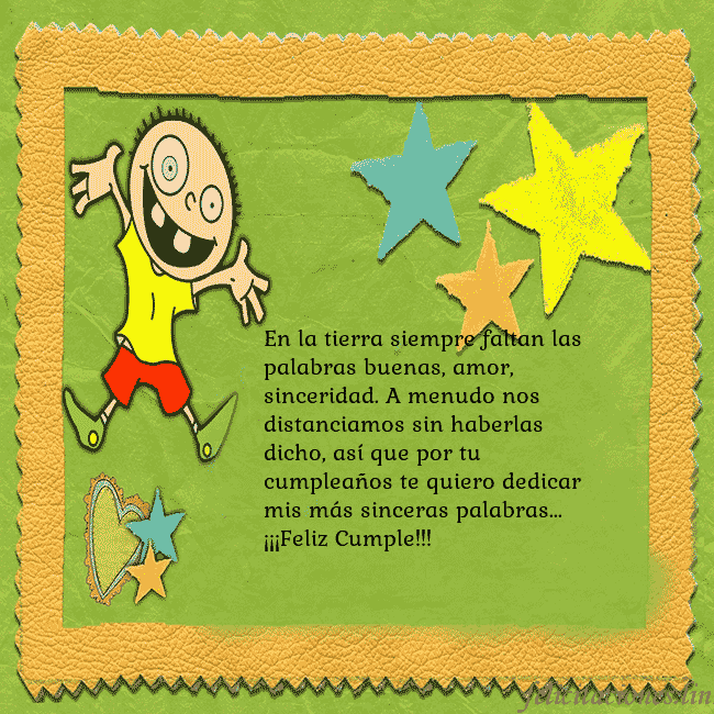 Tarjeta de cumpleaños con un chico divertido