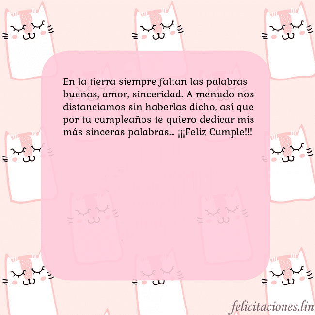 Tarjeta de cumpleaños rosa con gatos divertidos