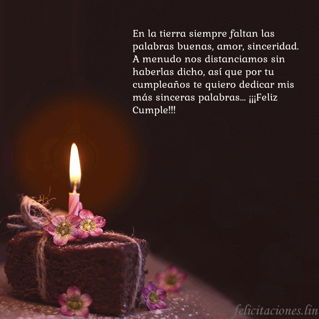 Postal animada: un pastel con una vela encendida