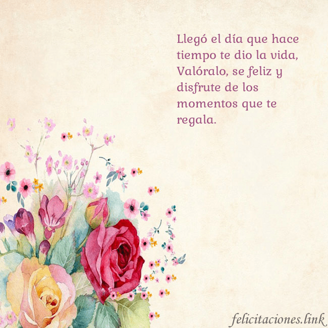 Tarjeta de cumpleaños con rosas pintadas en acuarela