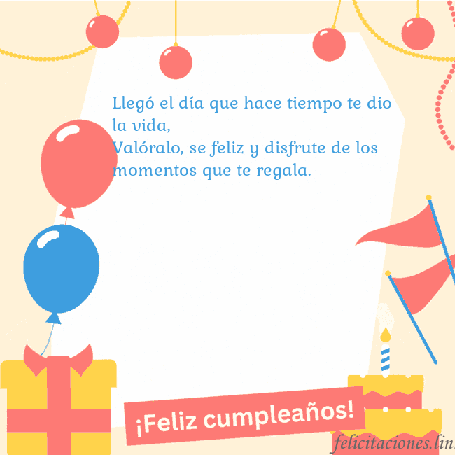 Tarjeta de cumpleaños animada con pastel