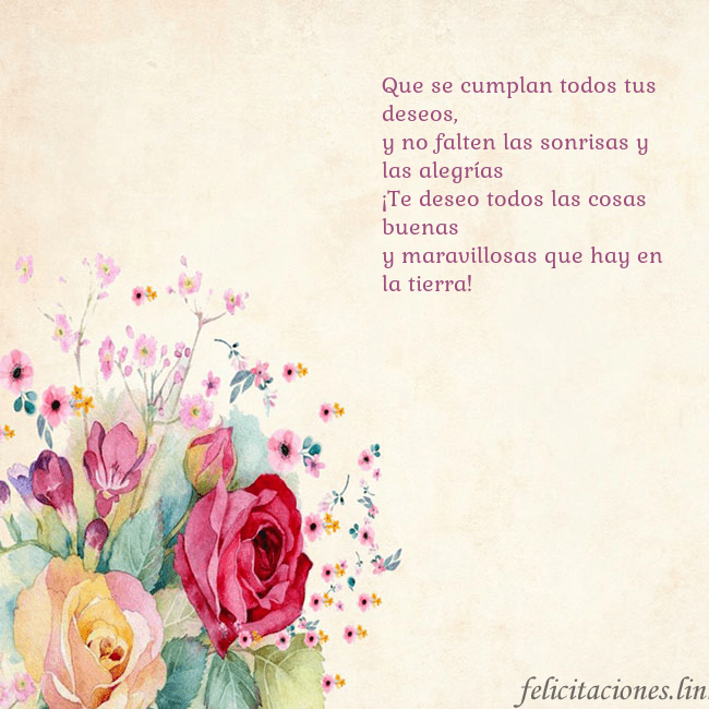 Tarjeta de cumpleaños con rosas pintadas en acuarela