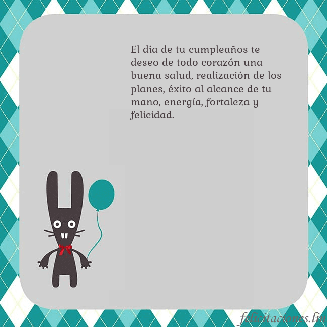 Tarjeta de cumpleaños con un conejito El día de tu cumpleaños te deseo de todo corazón u Tarjeta de cumpleaños con un conejito