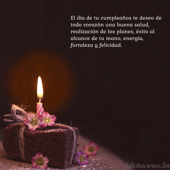 Postal animada: un pastel con una vela encendida