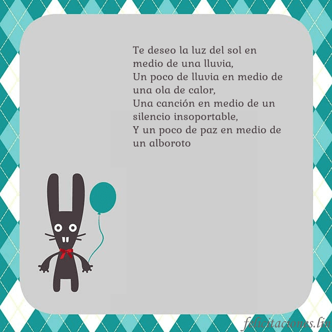 Tarjeta de cumpleaños con un conejito