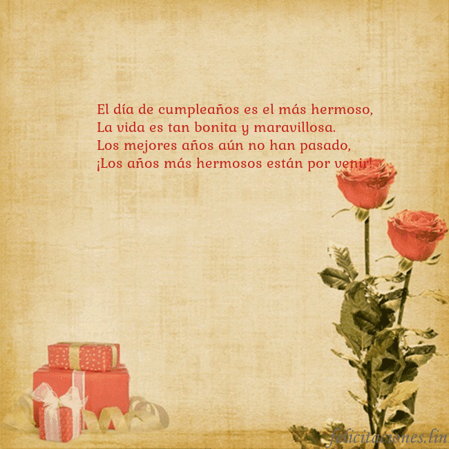 Tarjeta con rosas y regalos