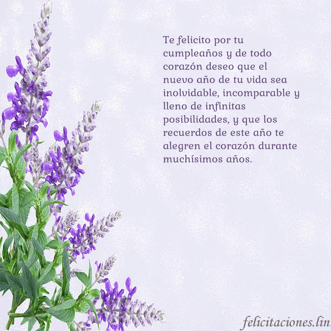 Tarjeta de cumpleaños con altramuces azules Te felicito por tu cumpleaños y de todo corazón de Tarjeta de cumpleaños con altramuces azules